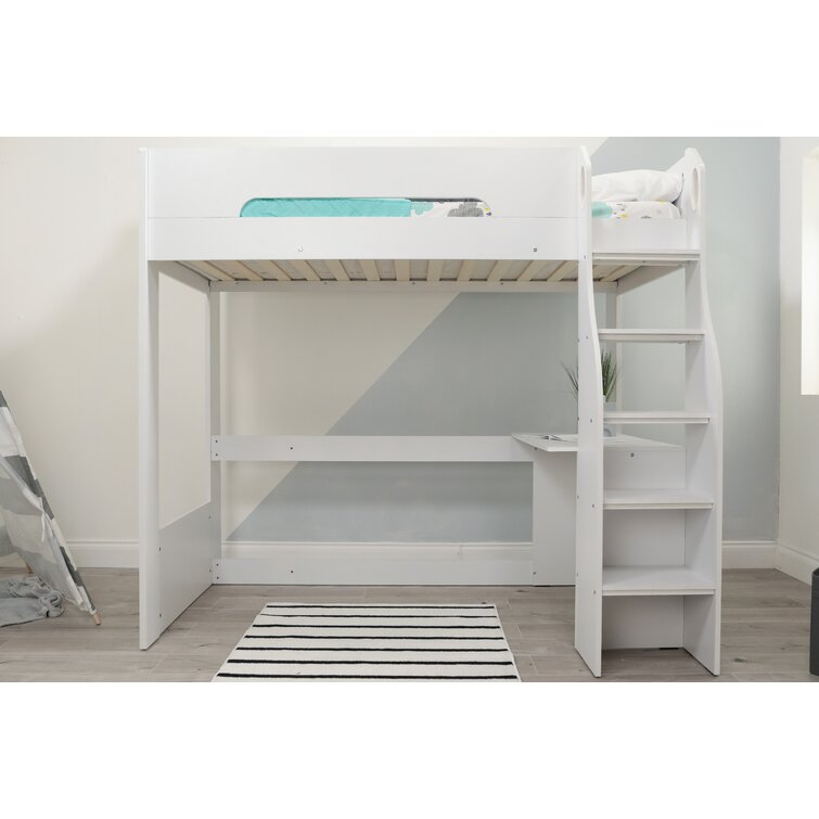 Tressa twin low loft bed shop with drawers and shelves harriet bee